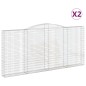 vidaXL Cestas de gaviones 2 uds forma de arco hierro 400x30x180/200 cm