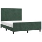 vidaXL Estructura cama con cabecero terciopelo verde oscuro 140x200 cm