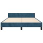 vidaXL Estructura cama con cabecero terciopelo azul oscuro 140x190 cm vidaXL Estructura cama con cabecero terciopelo azul oscuro 140x190 cm