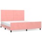 vidaXL Estructura de cama con cabecero de terciopelo rosa 160x200 cm vidaXL Estructura de cama con cabecero de terciopelo rosa 160x200 cm