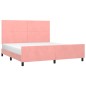vidaXL Estructura de cama con cabecero de terciopelo rosa 160x200 cm vidaXL Estructura de cama con cabecero de terciopelo rosa 160x200 cm