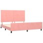 vidaXL Estructura de cama con cabecero de terciopelo rosa 160x200 cm vidaXL Estructura de cama con cabecero de terciopelo rosa 160x200 cm