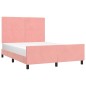 vidaXL Estructura de cama con cabecero de terciopelo rosa 140x200 cm vidaXL Estructura de cama con cabecero de terciopelo rosa 140x200 cm