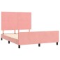 vidaXL Estructura de cama con cabecero de terciopelo rosa 140x200 cm vidaXL Estructura de cama con cabecero de terciopelo rosa 140x200 cm