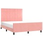 vidaXL Estructura de cama con cabecero de terciopelo rosa 140x200 cm vidaXL Estructura de cama con cabecero de terciopelo rosa 140x200 cm