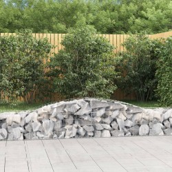 vidaXL Cestas de gaviones 9 uds forma de arco hierro 400x50x40/60 cm