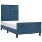 vidaXL Estructura cama con cabecero terciopelo azul oscuro 100x200 cm vidaXL Estructura cama con cabecero terciopelo azul oscuro 100x200 cm