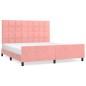 vidaXL Estructura de cama con cabecero de terciopelo rosa 180x200 cm vidaXL Estructura de cama con cabecero de terciopelo rosa 180x200 cm