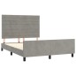vidaXL Estructura de cama con cabecero terciopelo gris claro 140x190cm