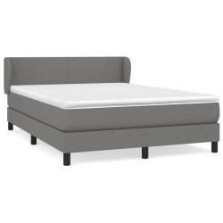 vidaXL Cama box spring con colchón tela gris oscuro 140x190 cm