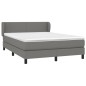 vidaXL Cama box spring con colchón tela gris oscuro 140x190 cm