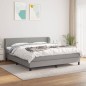 vidaXL Cama box spring con colchón tela gris claro 180x200 cm vidaXL Cama box spring con colchón tela gris claro 180x200 cm