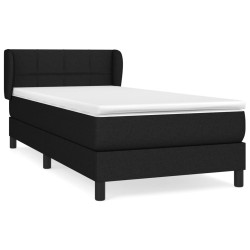 vidaXL Cama box spring con colchón tela negro 90x190 cm