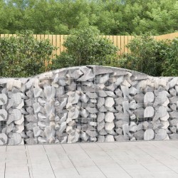 vidaXL Cestas de gaviones 4 uds forma de arco hierro 400x50x100/120 cm
