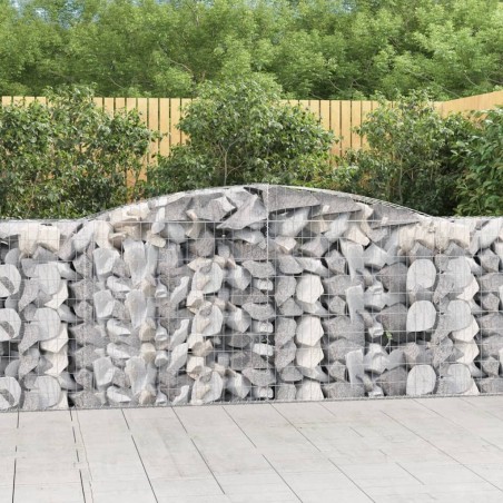 vidaXL Cestas de gaviones 4 uds forma de arco hierro 400x50x100/120 cm