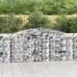 vidaXL Cestas de gaviones 4 uds forma de arco hierro 400x50x100/120 cm