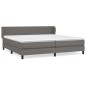 vidaXL Cama box spring con colchón cuero sintético gris 200x200 cm vidaXL Cama box spring con colchón cuero sintético gris 200x200 cm