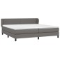 vidaXL Cama box spring con colchón cuero sintético gris 200x200 cm vidaXL Cama box spring con colchón cuero sintético gris 200x200 cm