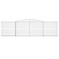 vidaXL Cestas de gaviones 4 uds forma de arco hierro 400x50x100/120 cm