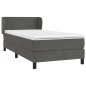 vidaXL Cama box spring con colchón terciopelo gris oscuro 90x190 cm vidaXL Cama box spring con colchón terciopelo gris oscuro 90x190 cm