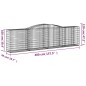 vidaXL Cestas de gaviones 4 uds forma de arco hierro 400x50x100/120 cm