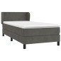 vidaXL Cama box spring con colchón terciopelo gris oscuro 90x200 cm vidaXL Cama box spring con colchón terciopelo gris oscuro 90x200 cm