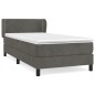 vidaXL Cama box spring con colchón terciopelo gris oscuro 100x200 cm vidaXL Cama box spring con colchón terciopelo gris oscuro 100x200 cm