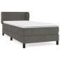 vidaXL Cama box spring con colchón terciopelo gris oscuro 80x200 cm vidaXL Cama box spring con colchón terciopelo gris oscuro 80x200 cm