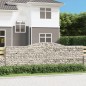 vidaXL Cestas de gaviones 5 uds forma de arco hierro 400x50x120/140 cm