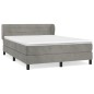 vidaXL Cama box spring con colchón terciopelo gris claro 140x190 cm vidaXL Cama box spring con colchón terciopelo gris claro 140x190 cm
