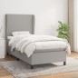 vidaXL Cama box spring con colchón tela gris claro 90x200 cm vidaXL Cama box spring con colchón tela gris claro 90x200 cm