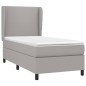 vidaXL Cama box spring con colchón tela gris claro 90x200 cm vidaXL Cama box spring con colchón tela gris claro 90x200 cm