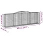 vidaXL Cestas de gaviones 5 uds forma de arco hierro 400x50x120/140 cm