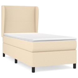 vidaXL Cama box spring con colchón tela color crema 100x200 cm