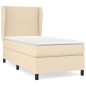 vidaXL Cama box spring con colchón tela color crema 100x200 cm vidaXL Cama box spring con colchón tela color crema 100x200 cm