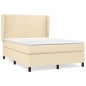 vidaXL Cama box spring con colchón tela color crema 140x190 cm vidaXL Cama box spring con colchón tela color crema 140x190 cm