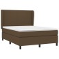 vidaXL Cama box spring con colchón tela marrón oscuro 140x190 cm vidaXL Cama box spring con colchón tela marrón oscuro 140x190 cm