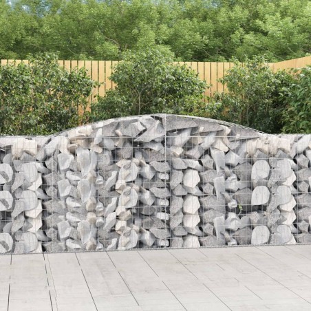 vidaXL Cestas de gaviones 20 uds forma de arco hierro 400x50x100/120cm