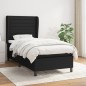 vidaXL Cama box spring con colchón tela negro 90x200 cm