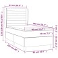 vidaXL Cama box spring con colchón tela negro 90x200 cm
