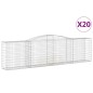 vidaXL Cestas de gaviones 20 uds forma de arco hierro 400x50x100/120cm