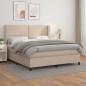 vidaXL Cama box spring con colchón cuero sintético capuchino 180x200cm vidaXL Cama box spring con colchón cuero sintético capuchino 180x200cm