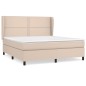 vidaXL Cama box spring con colchón cuero sintético capuchino 180x200cm vidaXL Cama box spring con colchón cuero sintético capuchino 180x200cm