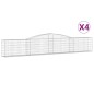 vidaXL Cestas de gaviones 4 uds forma de arco hierro 400x30x60/80 cm