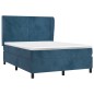 vidaXL Cama box spring con colchón terciopelo azul oscuro 140x190 cm vidaXL Cama box spring con colchón terciopelo azul oscuro 140x190 cm