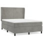vidaXL Cama box spring con colchón terciopelo gris claro 140x190 cm vidaXL Cama box spring con colchón terciopelo gris claro 140x190 cm