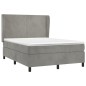 vidaXL Cama box spring con colchón terciopelo gris claro 140x190 cm vidaXL Cama box spring con colchón terciopelo gris claro 140x190 cm
