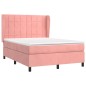 vidaXL Cama box spring con colchón terciopelo rosa 140x190 cm vidaXL Cama box spring con colchón terciopelo rosa 140x190 cm