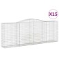 vidaXL Cestas de gaviones 15 uds forma de arco hierro 400x50x140/160cm vidaXL Cestas de gaviones 15 uds forma de arco hierro 400x50x140/160cm