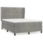 vidaXL Cama box spring con colchón terciopelo gris claro 140x200 cm vidaXL Cama box spring con colchón terciopelo gris claro 140x200 cm